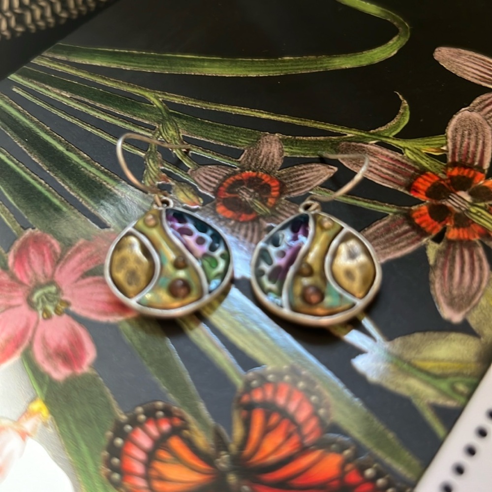 Multicolor pretty earrings, used but in great condition 💙💜